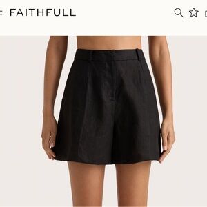Faithfull Women's linen Black Shorts (NWT)
